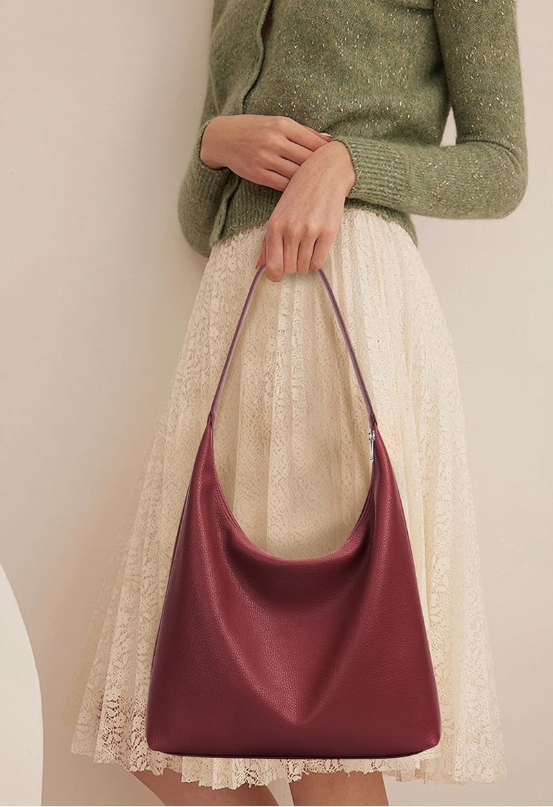 KALIDI Casual Tote Bag Vegan Leather Hobo Zipper Work Bag Weekender Shoulder for Women Shoulder Travel Purse - Image 3